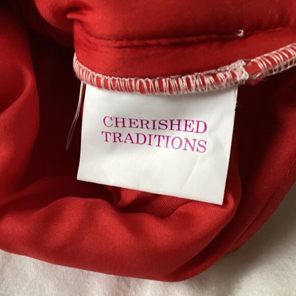 NWT Cherished Traditions Hanging Stocking Festive Home Decor Red Poinsettia - Picture 4 of 6